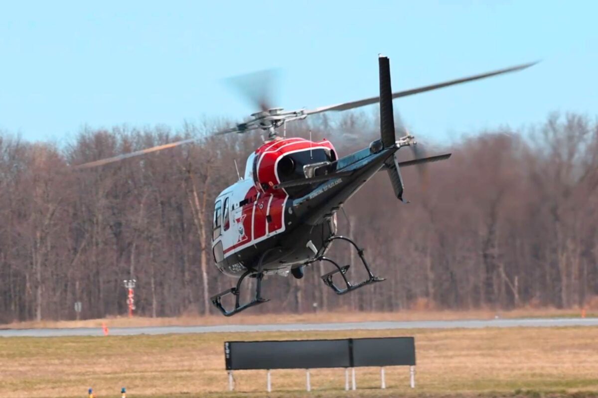 AS355N rotary wing helicopter taking off