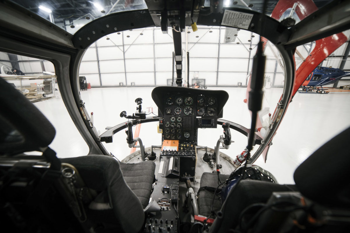 Bo 105 helicopter cockpit