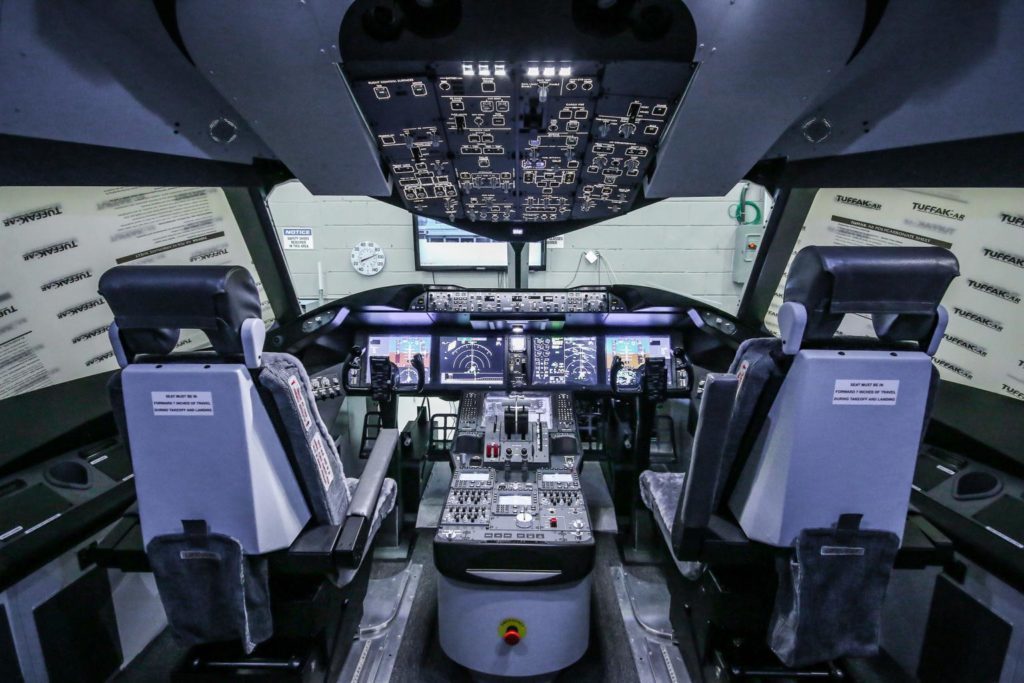 B787 aircraft simulator at International Tactical Training Centre.