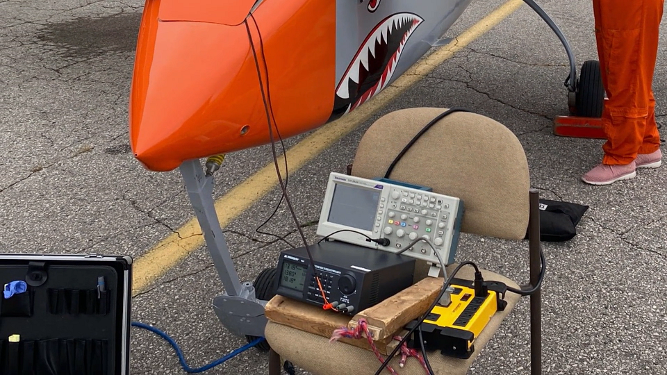 Equipment sitting on a chair for the MRPA at International Test Pilots School.