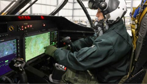 Cockpit of Hunter T7 aerosystems flight test