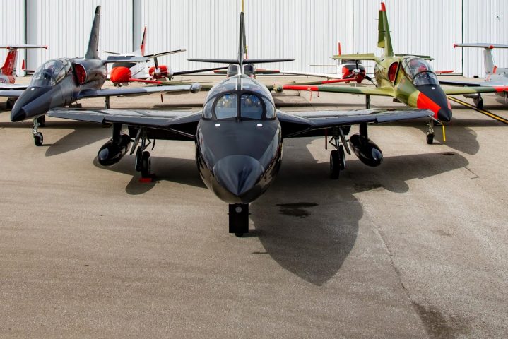 ITPS Fleet on the tarmac featuring UAS, L29, L39, Brasov, Cessna, and Hawker Hunter