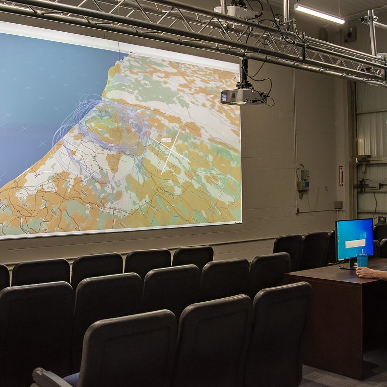 Photo of lecture theatre in Advanced Aircraft Simulation Centre at ITPS Canada with Steve Bigg