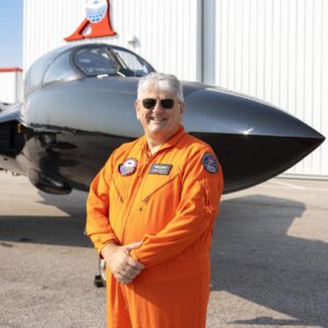 Executive Chairman of ITPS, Giorgio Clementi with Hawker Hunter 5STA