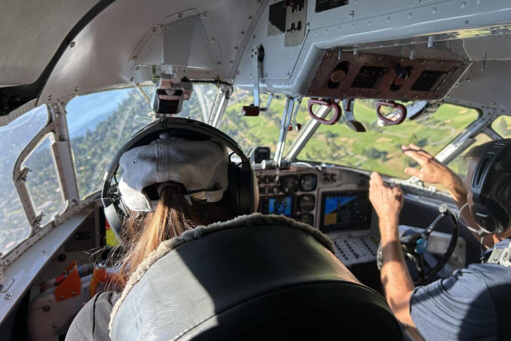 2 Jen Uchida, past president of SFTE, piloting Grumman HU-16 Albatross
