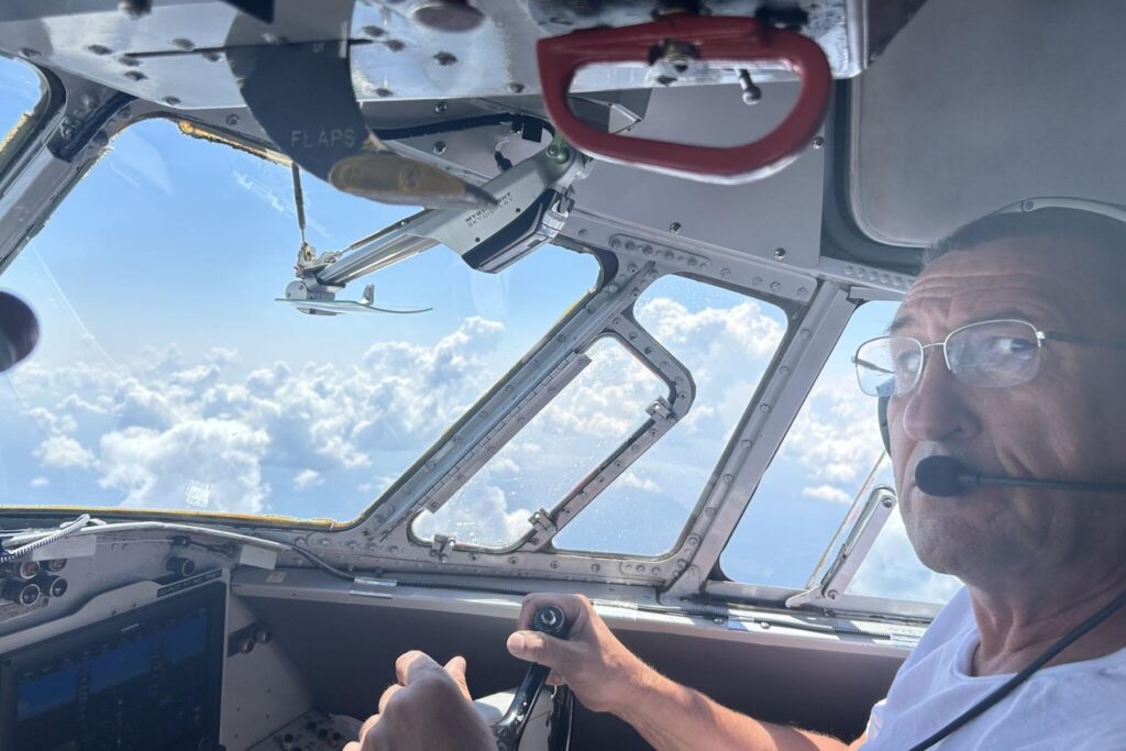 5 Stan Constantin flying HU-16 Albatross in cockpit