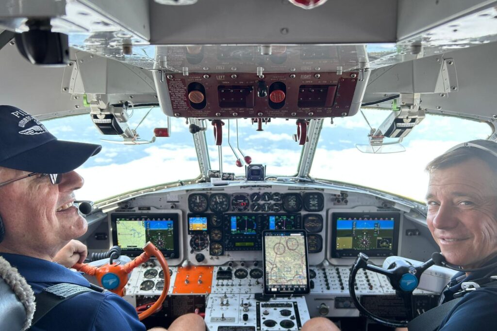 7 2 pilots in cockpit of HU-16 Albatross seaplane