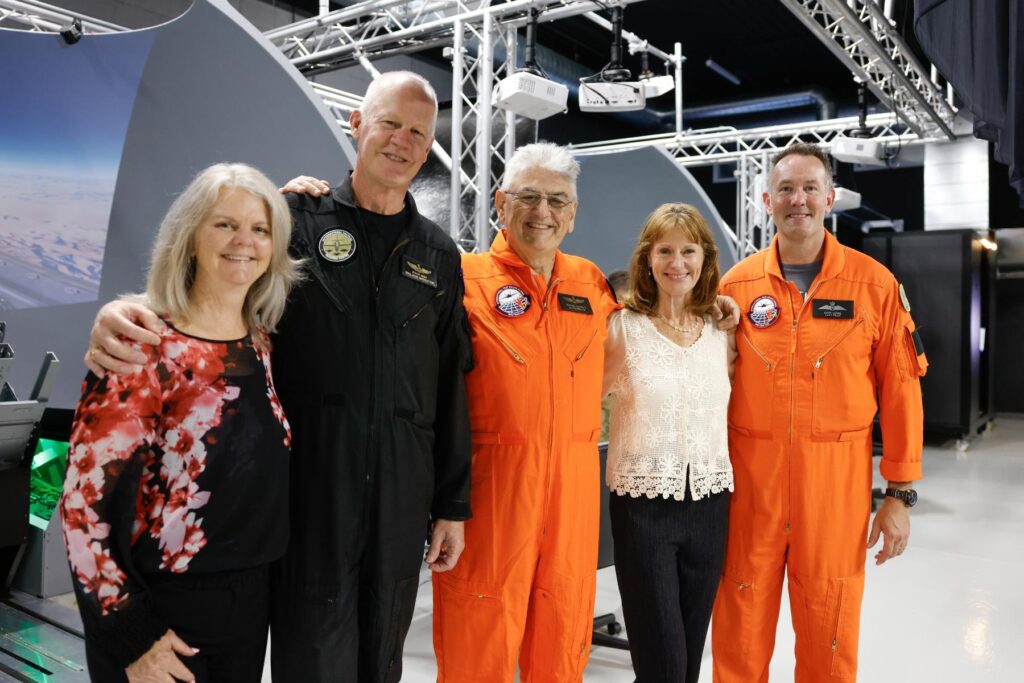 1 Steve Bigg with his wife, Giorgio and Beverley Clementi with Dave Lohse