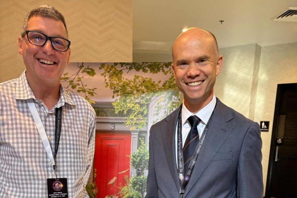 1 David Ostler standing with SFTE attendee