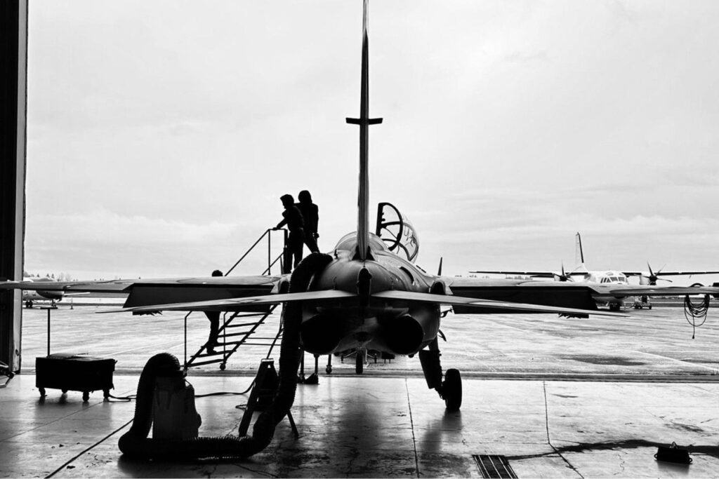 2 Leonardo M-346 Advanced Jet Trainer exiting hangar