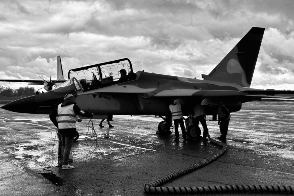 3 Leonardo M-346 Advanced Jet Trainer on ramp