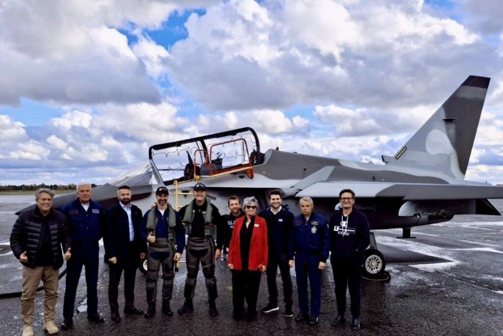 7 Leonardo M-346 Advanced Jet Trainer behind Leonardo and ITPS team