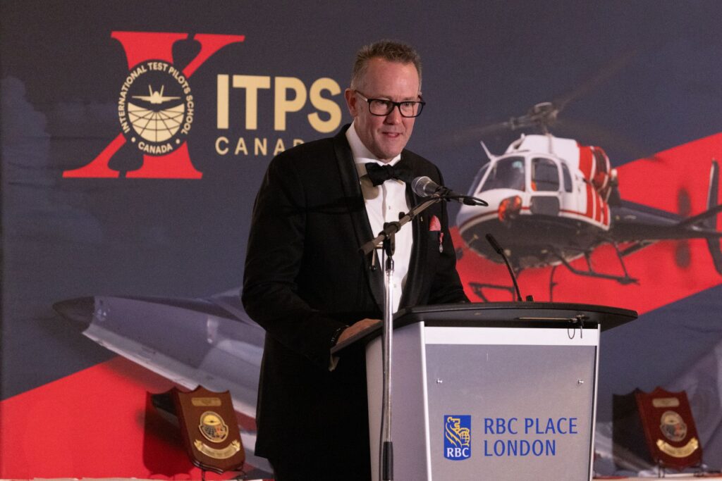 Dave Lohse giving closing remarks speech during graduation ceremony