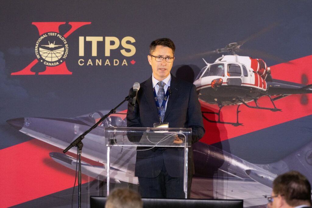 Michael Mulquiney, Head of UAS, ITPS, addressing crowd on stage