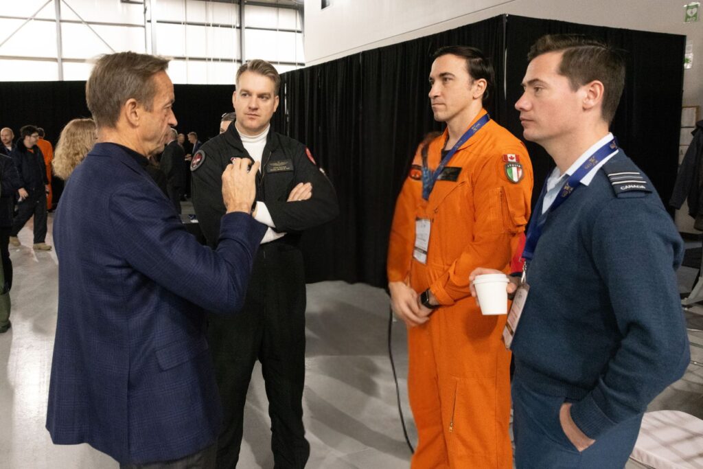 Billie Flynn speaking with ITPS alumni and students