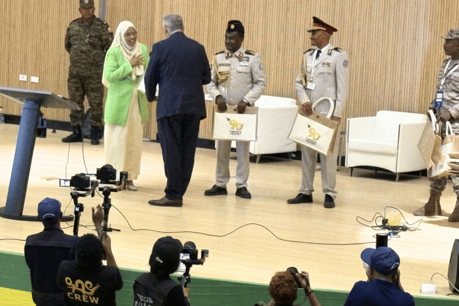 Giorgio Clementi on stage of Black Lion air show in ethiopia