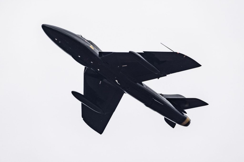 Hawker Hunter T7 5STA flying above