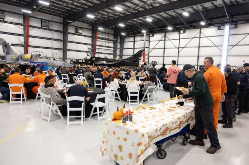 1791746783973 ITPS Canada hangar decorated for thanksgiving celebration